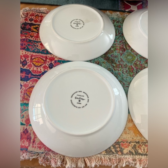 🌸 Lilly Pulitzer set of 4 colorful porcelain china 7” mini plates spring EUC - Picture 7 of 9